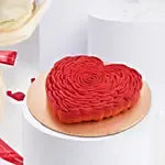 Love Expression 9 Roses Bouquet With Heart Shape Cake