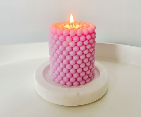 GOLDEN FLAMES PILLAR BUBBLE CANDLE