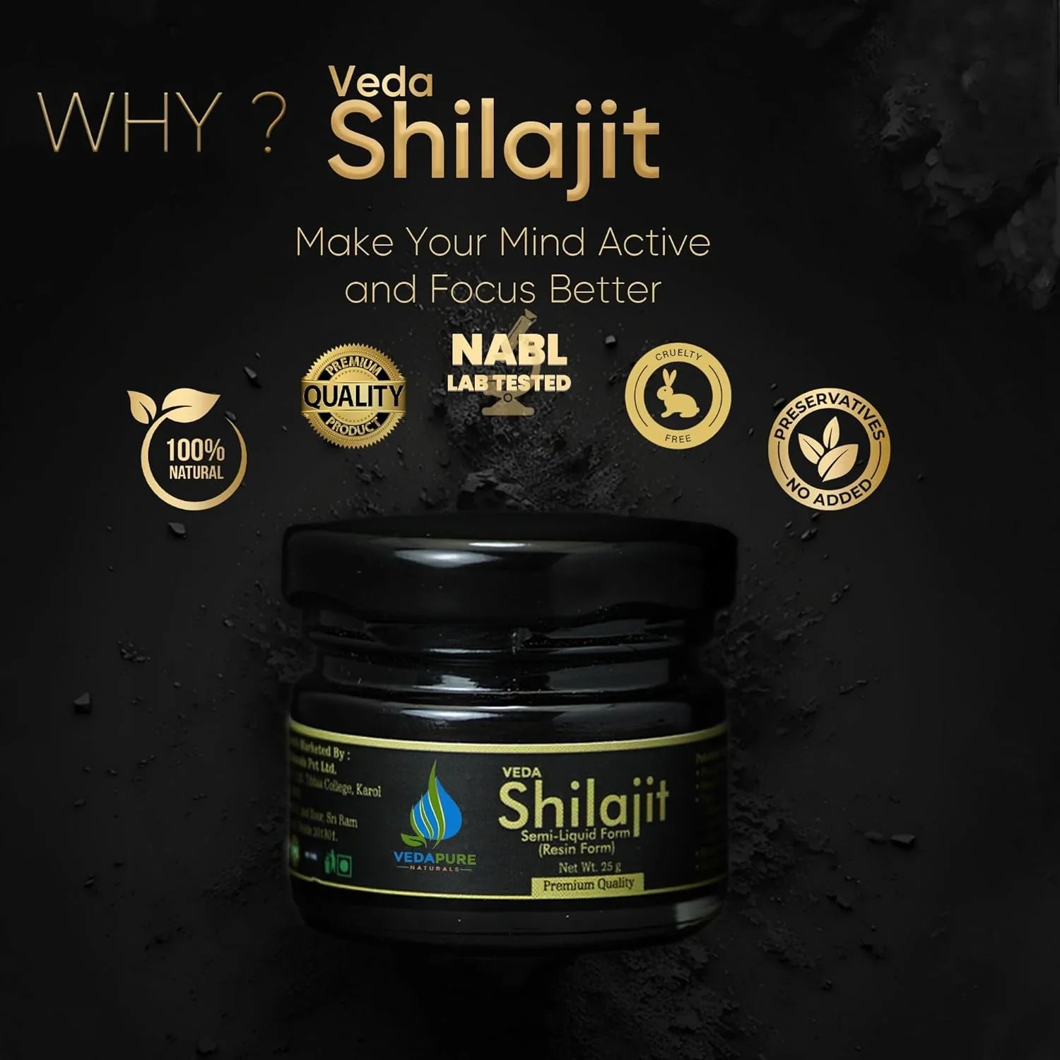 Natural & Pure Shilajit/Shilajeet Resin for Men & Women