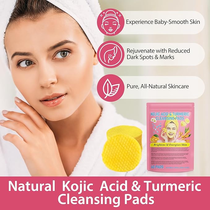 🏆#1 Best Selling🏆 Turmeric Kojic Acid Cleansing Pads