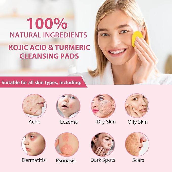 🏆#1 Best Selling🏆 Turmeric Kojic Acid Cleansing Pads